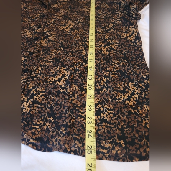 Karen Scott Black and Gold 100% Silk Blouse Size:L - Picture 5 of 8